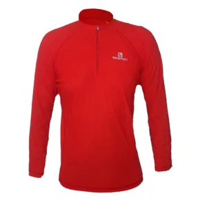تی شرت نیم زیپ رنگ قرمز مناسب برای کوهنوردی