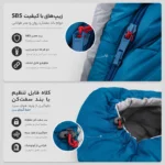 کیسه خواب فورکلاز مدل TREK500 زیپ های با کیفیت و بند سفت کن کلاه