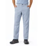 شلوار مردانه اسنوهاک مدل 6260 رنگ طوسی ساده تن مانکن دست در جیب های طرفین