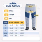 شلوار مردانه اسنوهاک مدل 6260 جدول راهنمای سایز