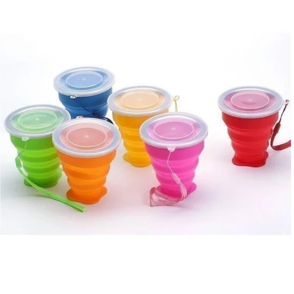 لیوان سیلیکونی تاشو رنگ های جذاب