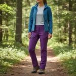 شلوار کوهنوردی زنانه چایوسایت مدل LEISURE تن مانکن در حال قدم زدن در طبعیت