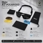 عینک تاکتیکال و ورزشی Daisy X7 Polarized متعلقات عینک دستمال بند عینک نوار تست پلاریزه 3 لنز مختلف
